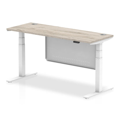 Air Slimline Height Adjustable Desk with Cable Ports with Steel Modesty Panel