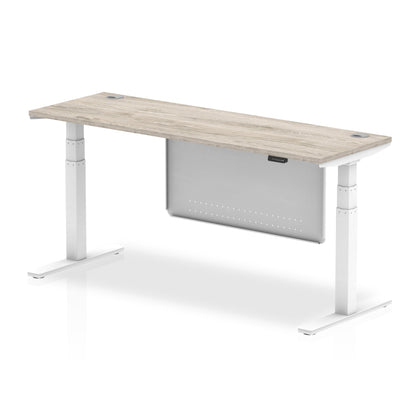 Air Slimline Height Adjustable Desk with Cable Ports with Steel Modesty Panel