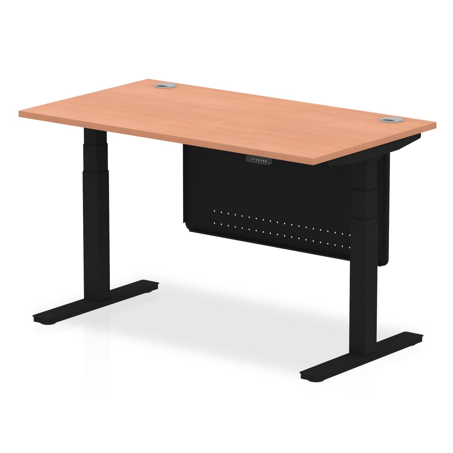 Air Height Adjustable Desk with Cable Ports with Steel Modesty Panel