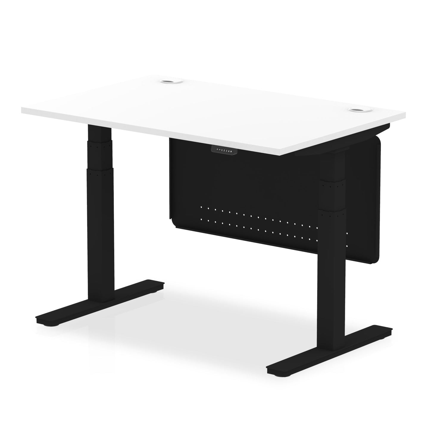 Air Height Adjustable Desk with Cable Ports with Steel Modesty Panel