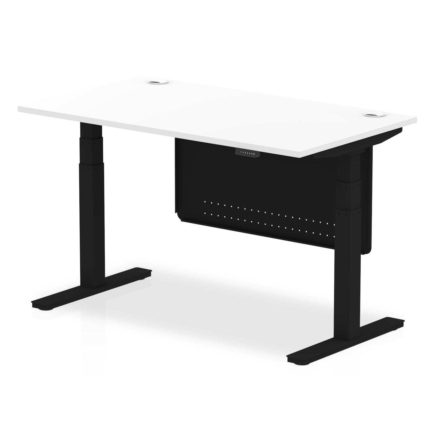 Air Height Adjustable Desk with Cable Ports with Steel Modesty Panel