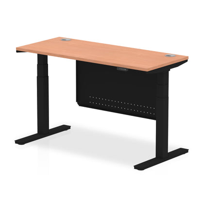 Air Slimline Height Adjustable Desk with Cable Ports with Steel Modesty Panel