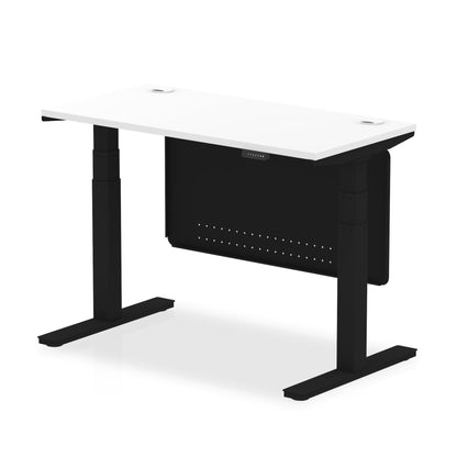 Air Slimline Height Adjustable Desk with Cable Ports with Steel Modesty Panel