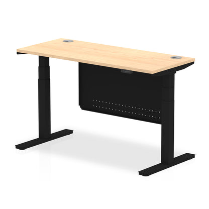 Air Slimline Height Adjustable Desk with Cable Ports with Steel Modesty Panel