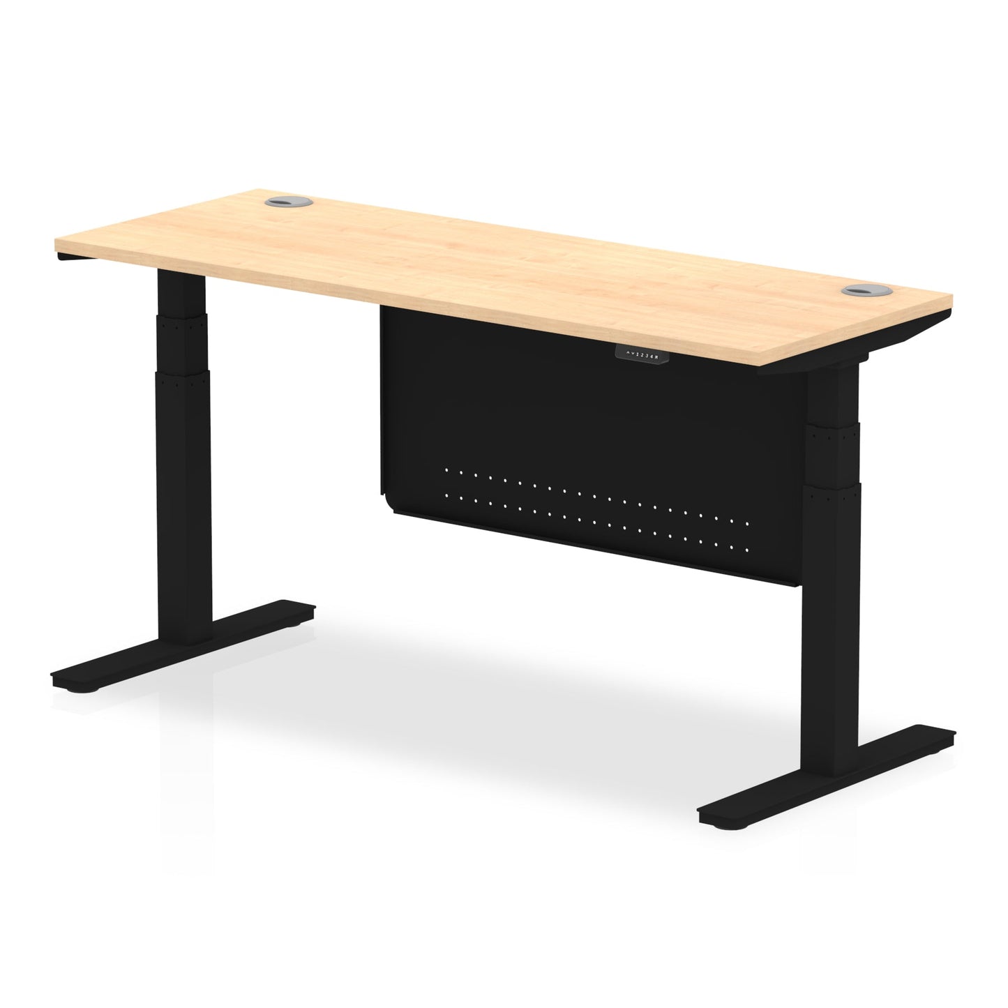 Air Slimline Height Adjustable Desk with Cable Ports with Steel Modesty Panel