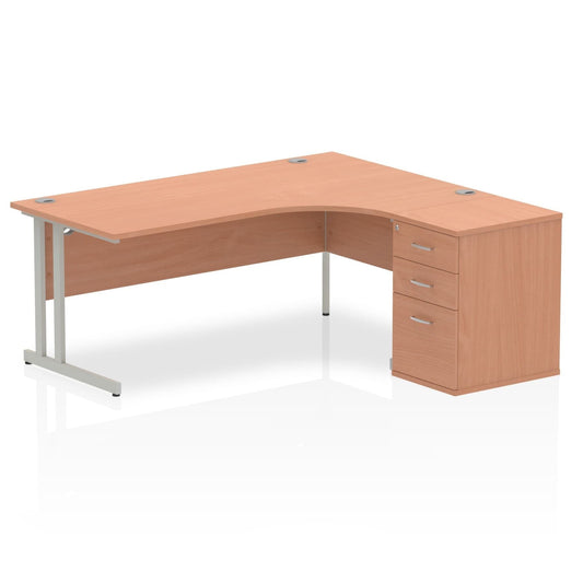 Impulse 1800mm Cantilever Right Crescent Desk Workstation