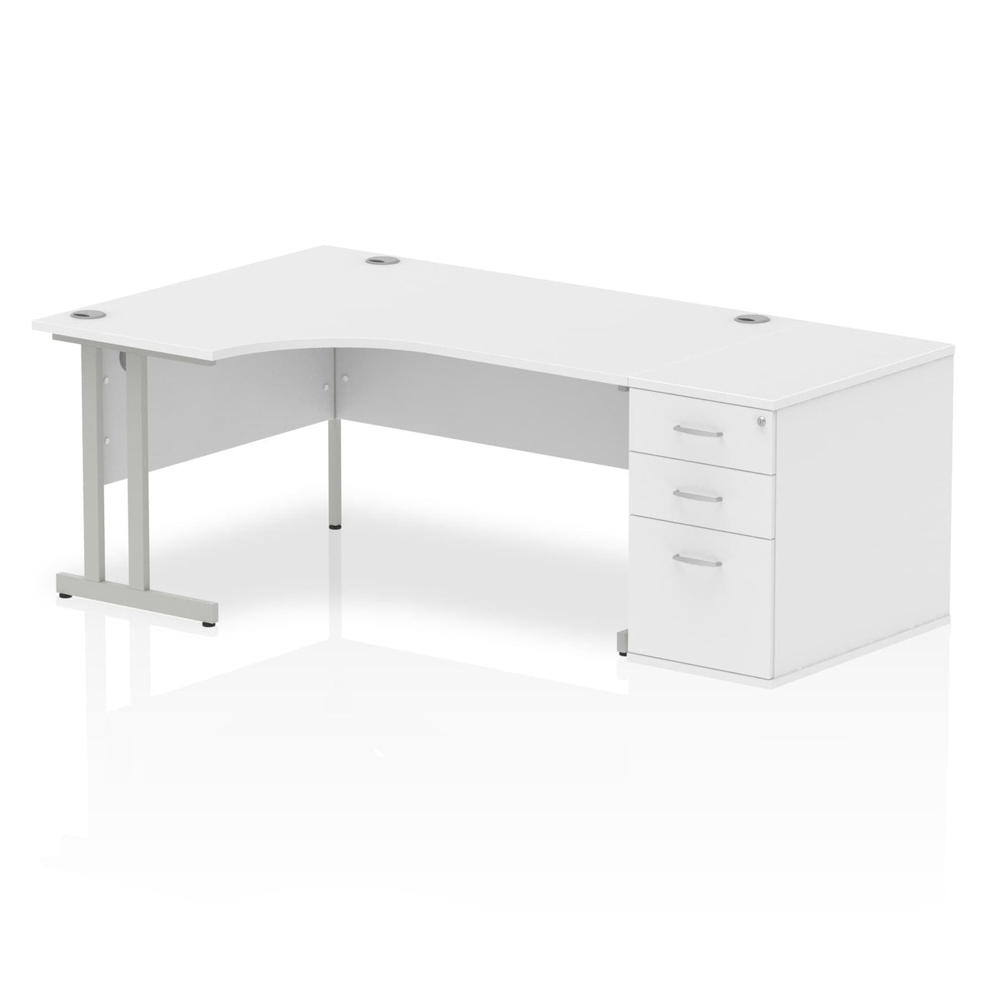 Impulse 1600mm Cantilever Left Crescent Desk Workstation