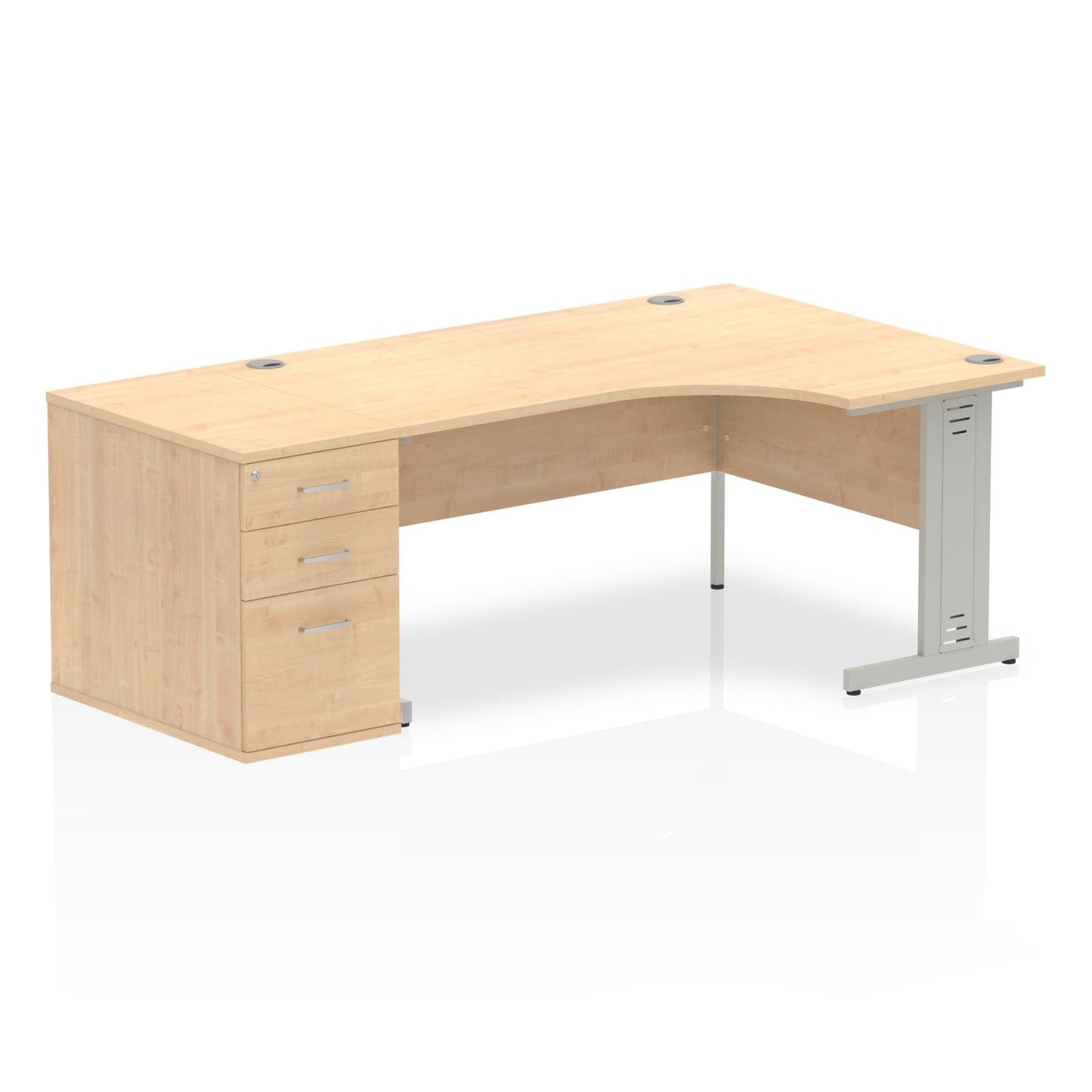 Impulse 1600mm Cable Managed Right Crescent Desk Workstation