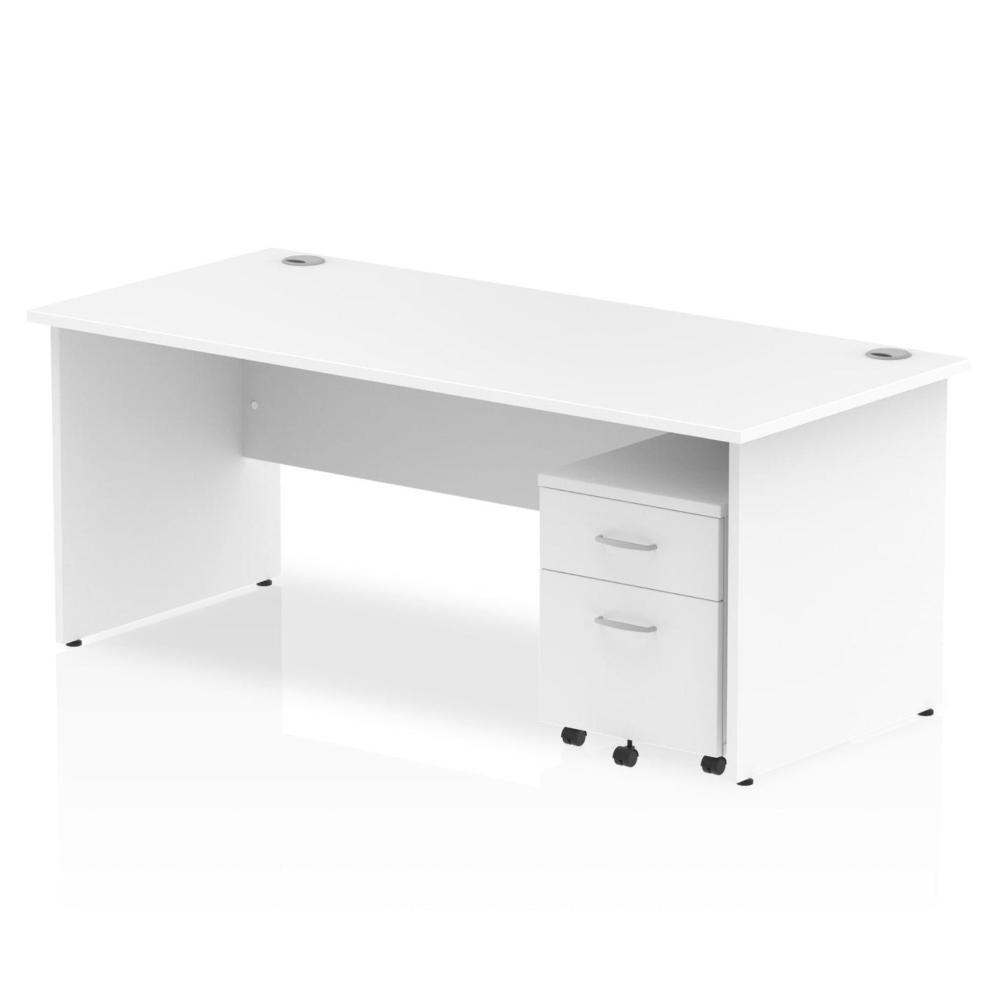 Impulse Panel End Straight Desk With Mobile Pedestal