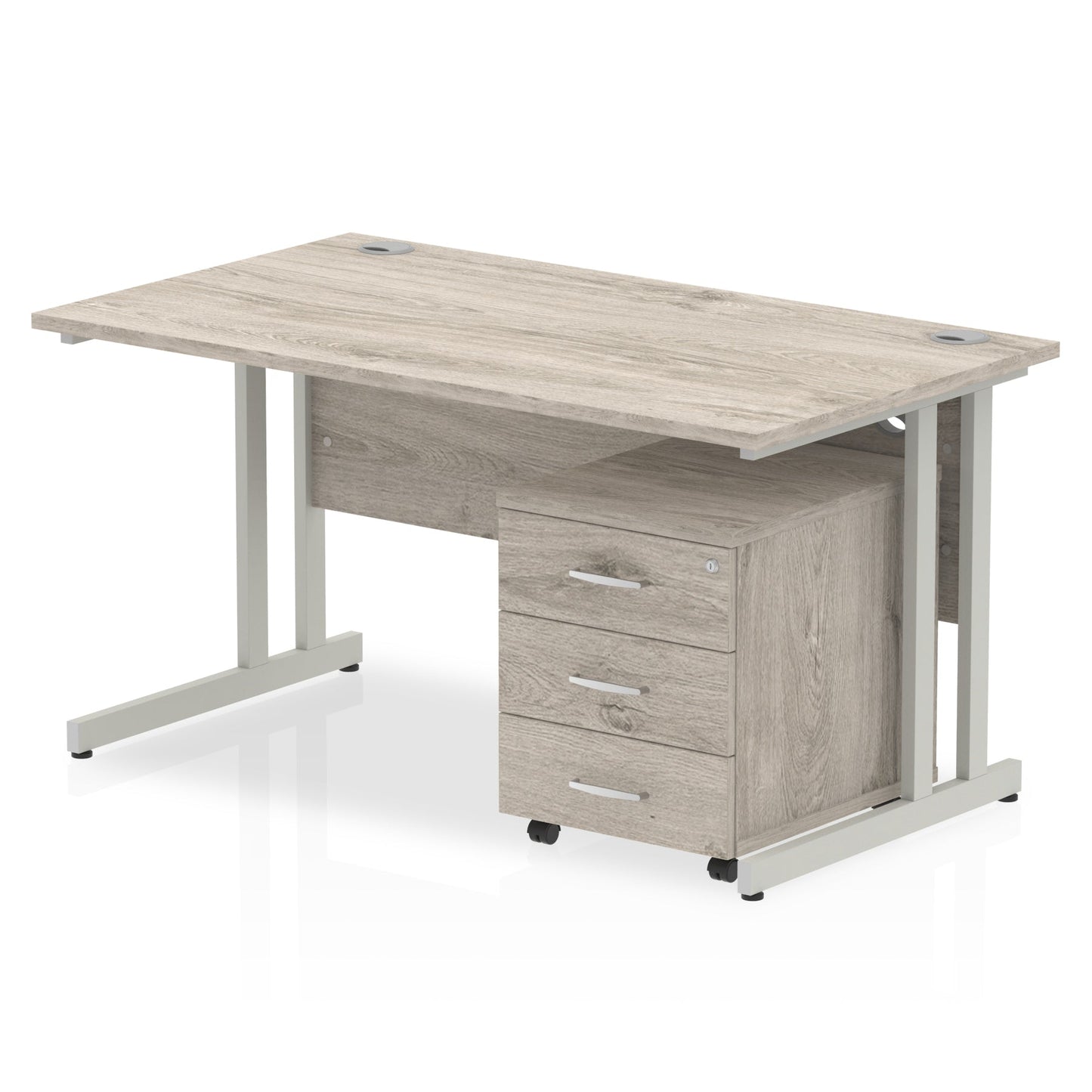 Impulse 1400mm Cantilever Straight Desk With Mobile Pedestal