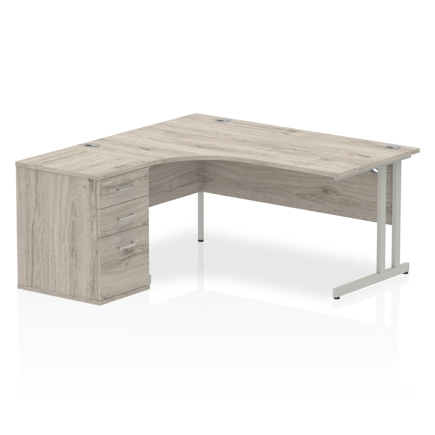 Impulse 1600mm Cantilever Left Crescent Desk Workstation