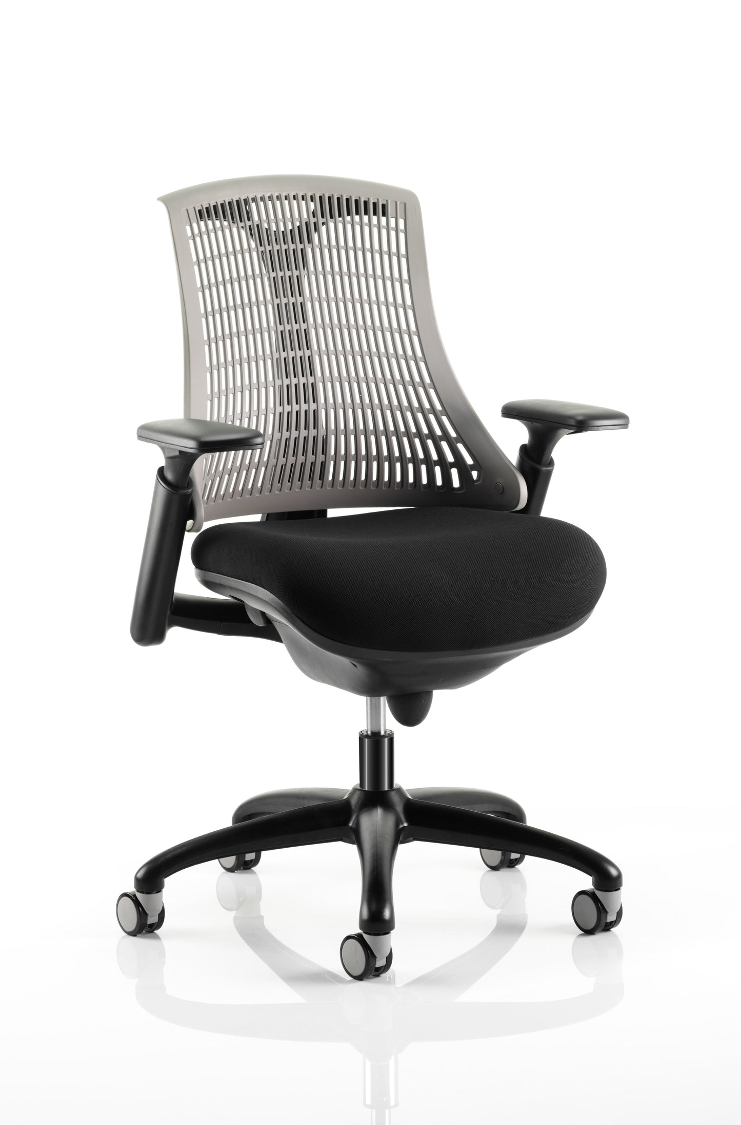 Flex Medium Back Black Frame Task Operator Office Chair with Arms