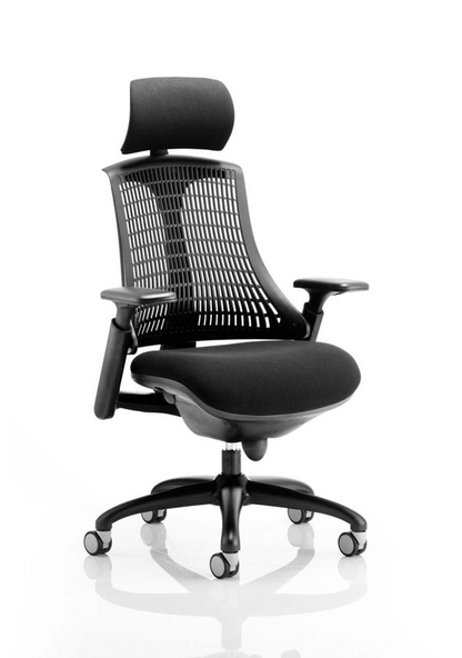 Flex Medium Back Black Frame Task Operator Office Chair with Arms