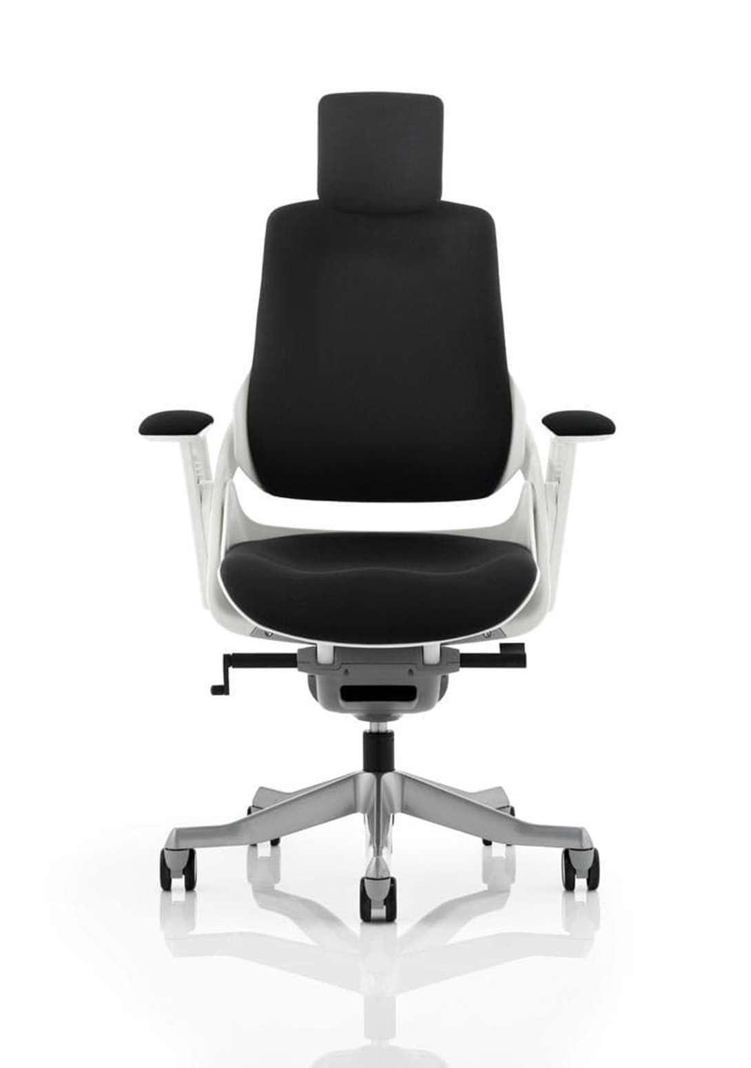 Zure High Back White Shell Executive Office Chair with Arms