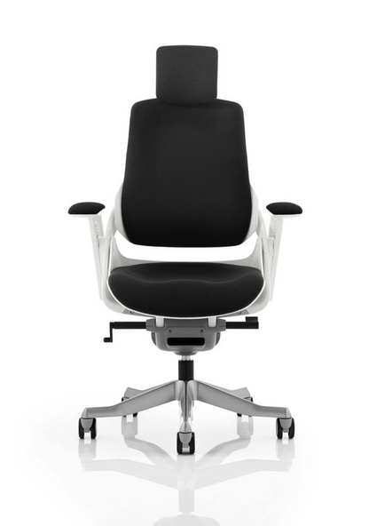 Zure High Back White Shell Executive Office Chair with Arms