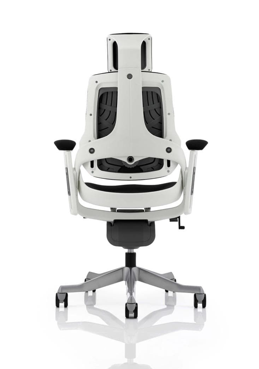 Zure High Back White Shell Executive Office Chair with Arms