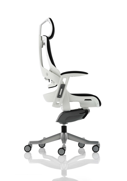 Zure High Back White Shell Executive Office Chair with Arms