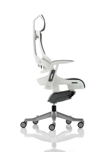 Zure High Back White Shell Executive Office Chair with Arms