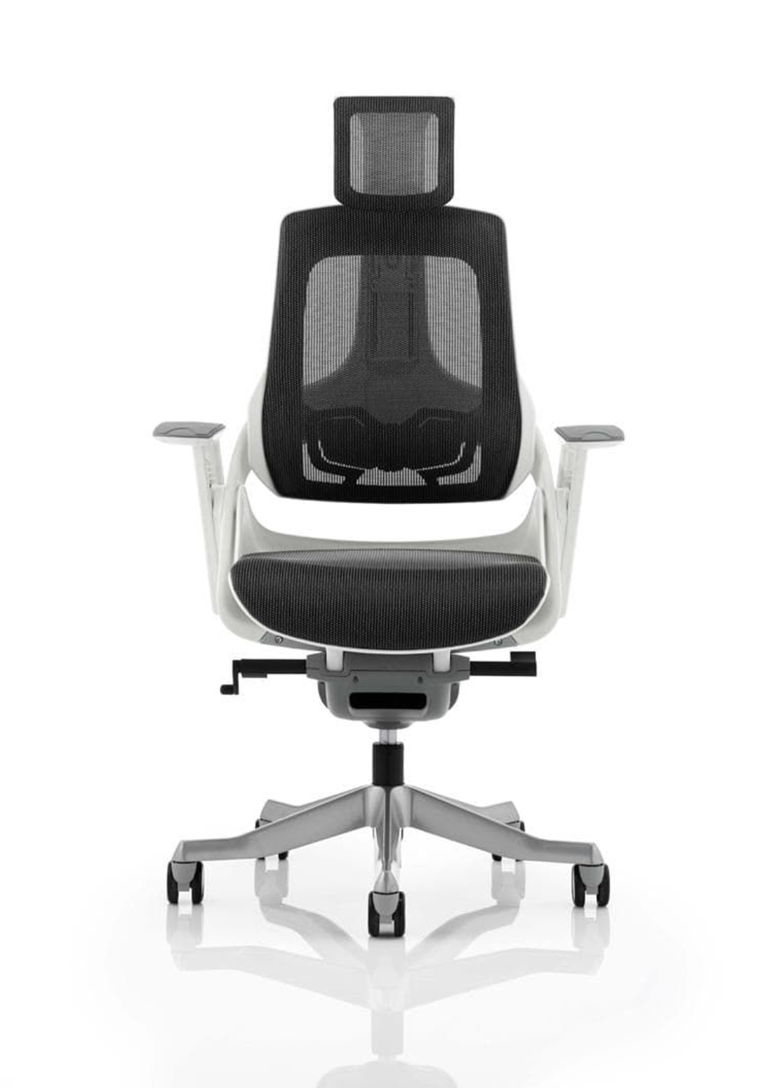 Zure High Back White Shell Executive Office Chair with Arms