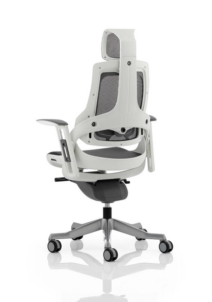 Zure High Back White Shell Executive Office Chair with Arms