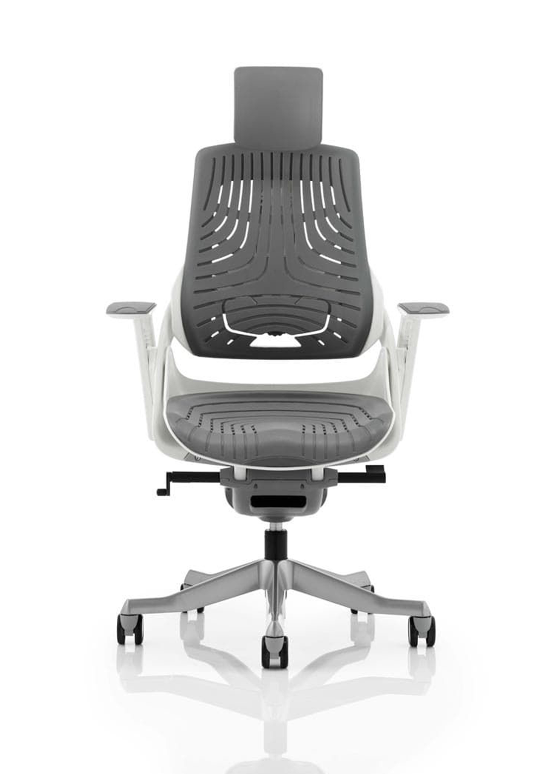 Zure High Back White Shell Executive Office Chair with Arms