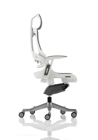 Zure High Back White Shell Executive Office Chair with Arms