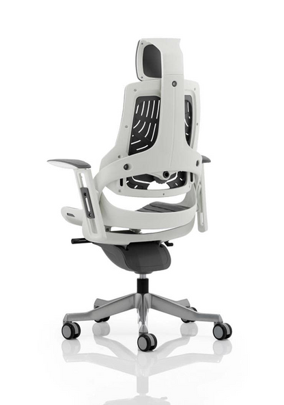 Zure High Back White Shell Executive Office Chair with Arms