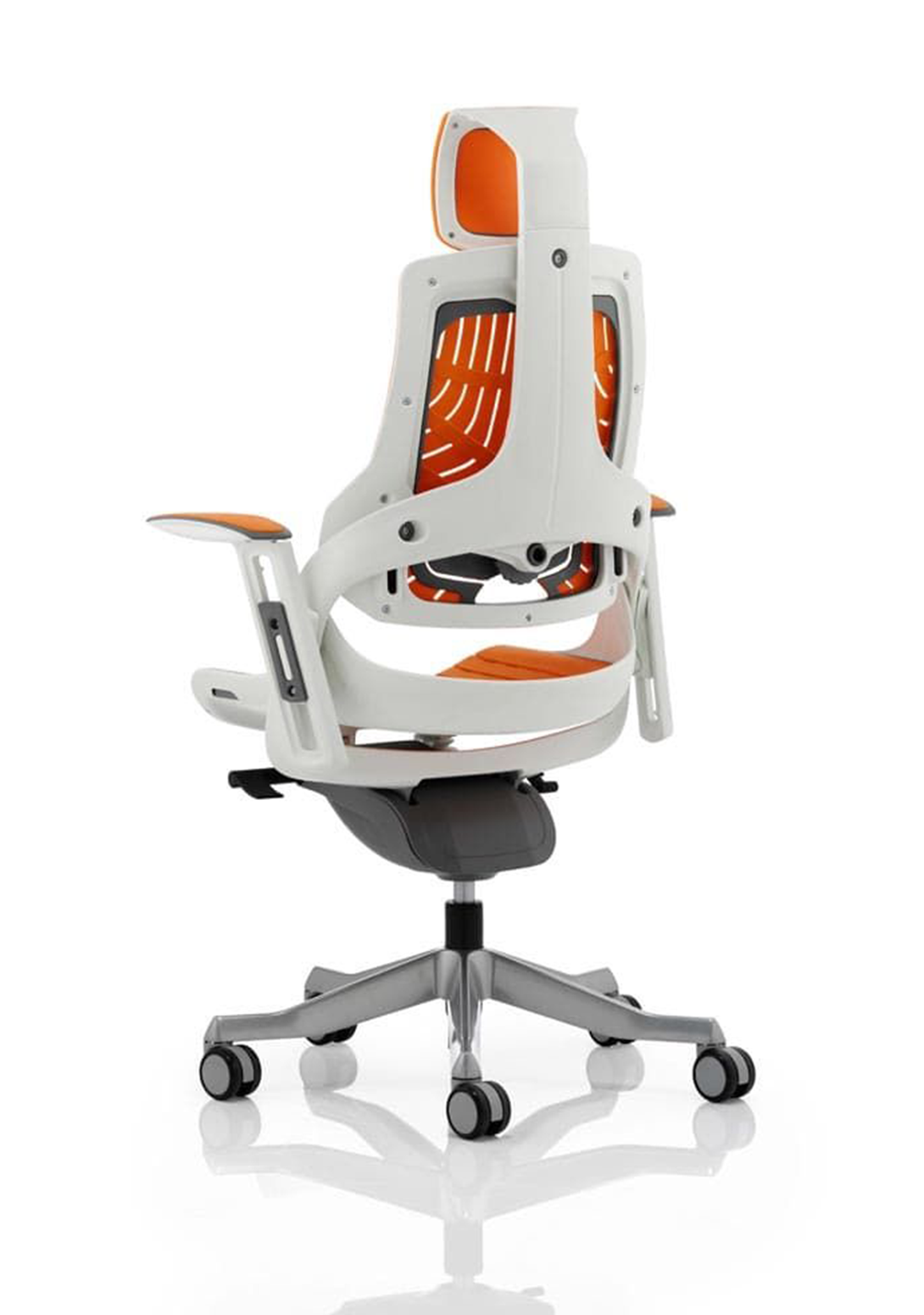 Zure High Back White Shell Executive Office Chair with Arms