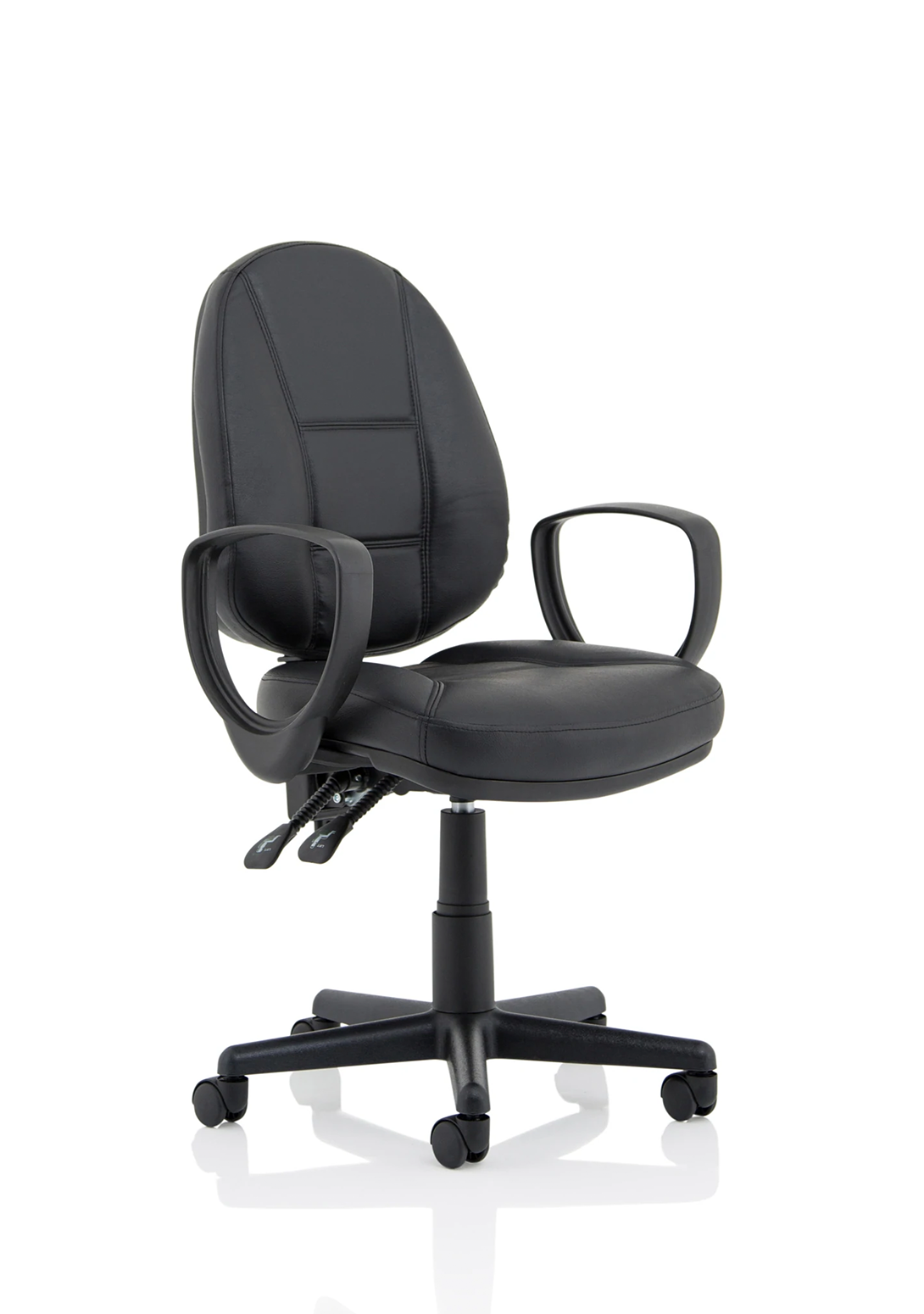 Jackson Medium Back Black Leather Task Operator Office Chair