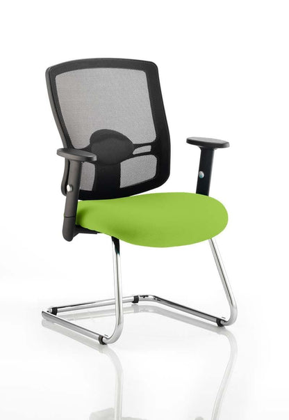 Portland Mesh Back Cantilever Visitor Chair with Arms