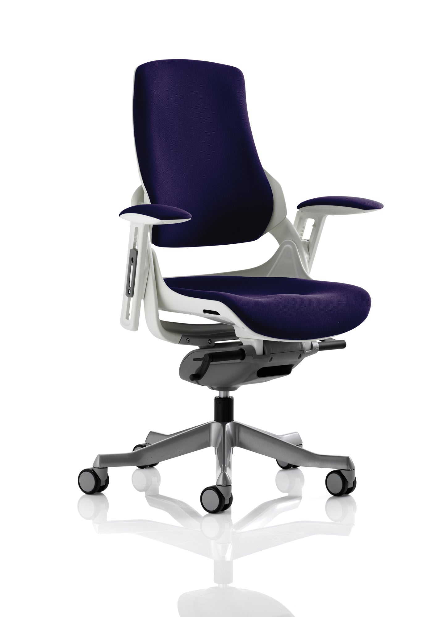 Zure High Back White Shell Executive Office Chair with Arms