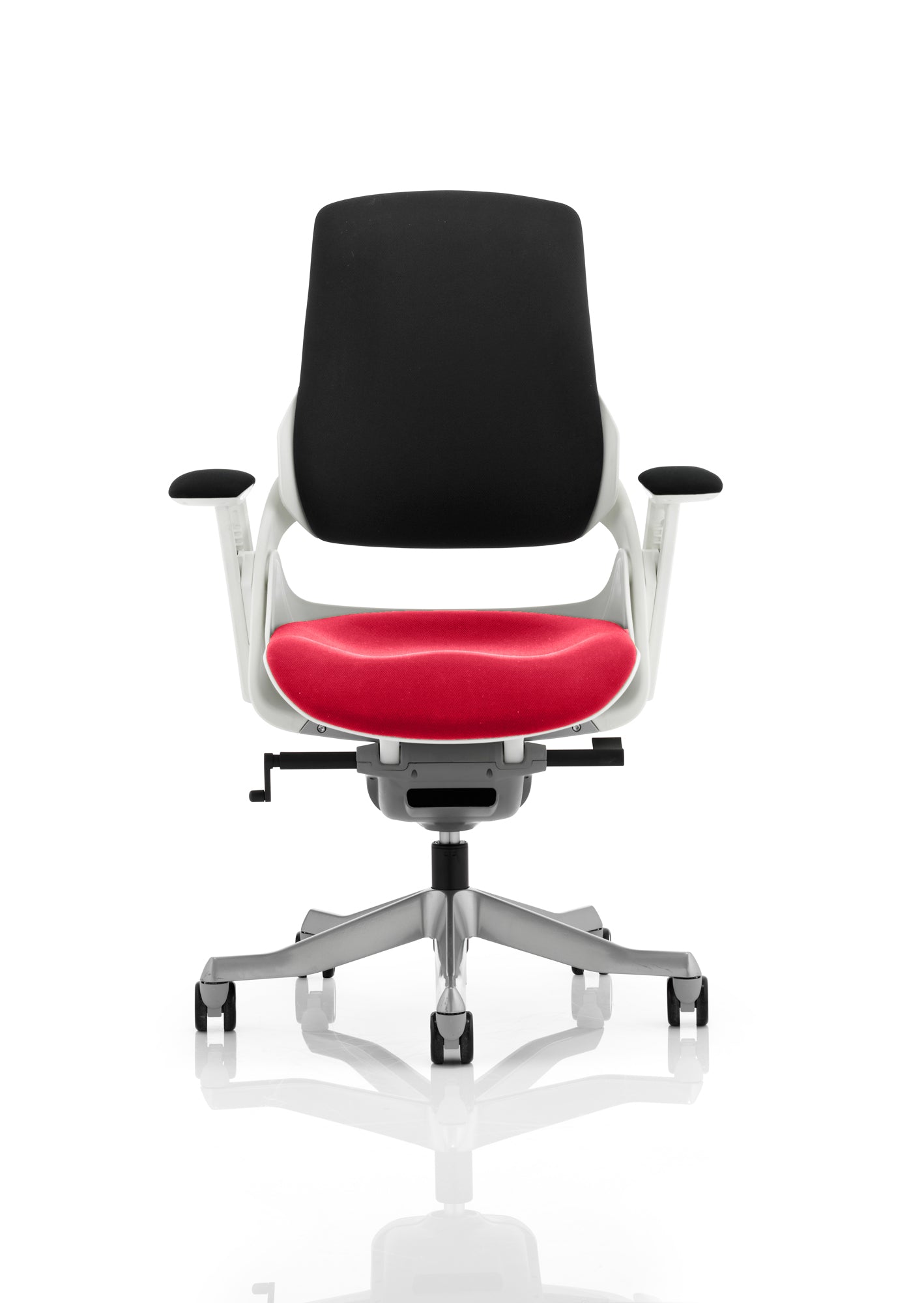 Zure High Back White Shell Executive Office Chair with Arms