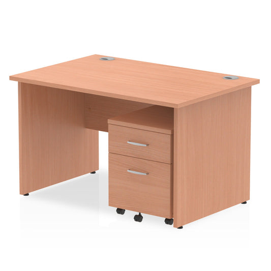 Impulse Panel End Straight Desk With Mobile Pedestal