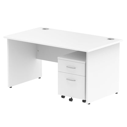 Impulse Panel End Straight Desk With Mobile Pedestal