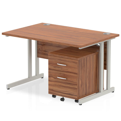 Impulse 1200mm Cantilever Straight Desk With Mobile Pedestal