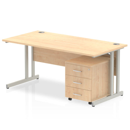 Impulse 1200mm Cantilever Straight Desk With Mobile Pedestal