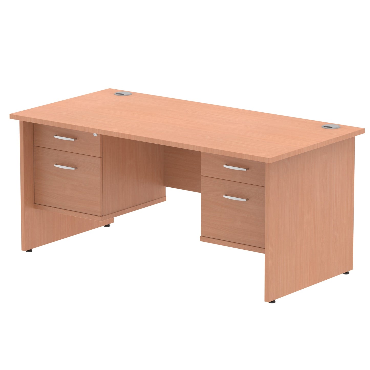 Impulse Panel End Straight Desk With Two Fixed Pedestal