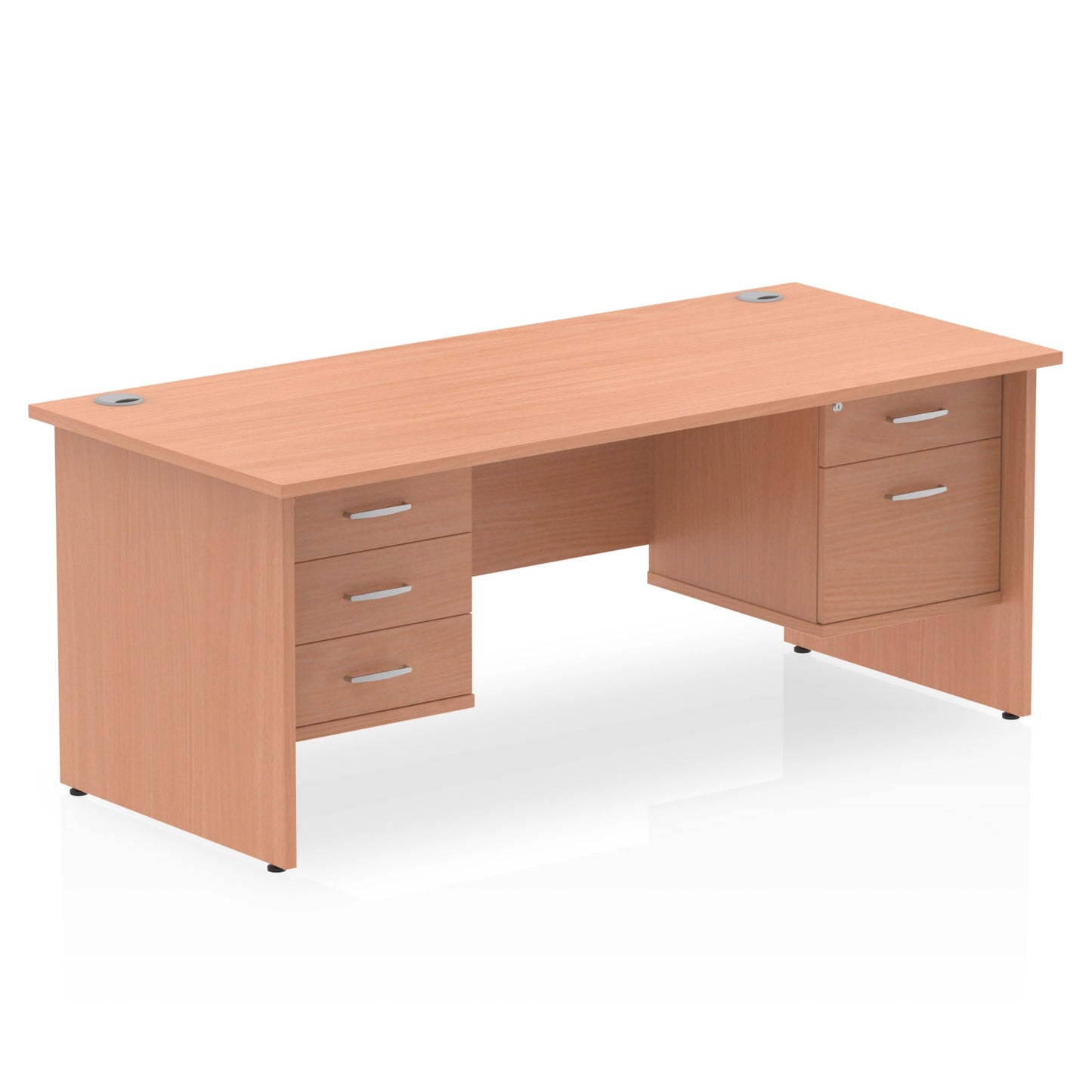 Impulse Panel End Straight Desk With Two Fixed Pedestal