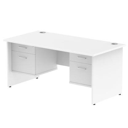 Impulse Panel End Straight Desk With Two Fixed Pedestal