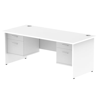 Impulse Panel End Straight Desk With Two Fixed Pedestal