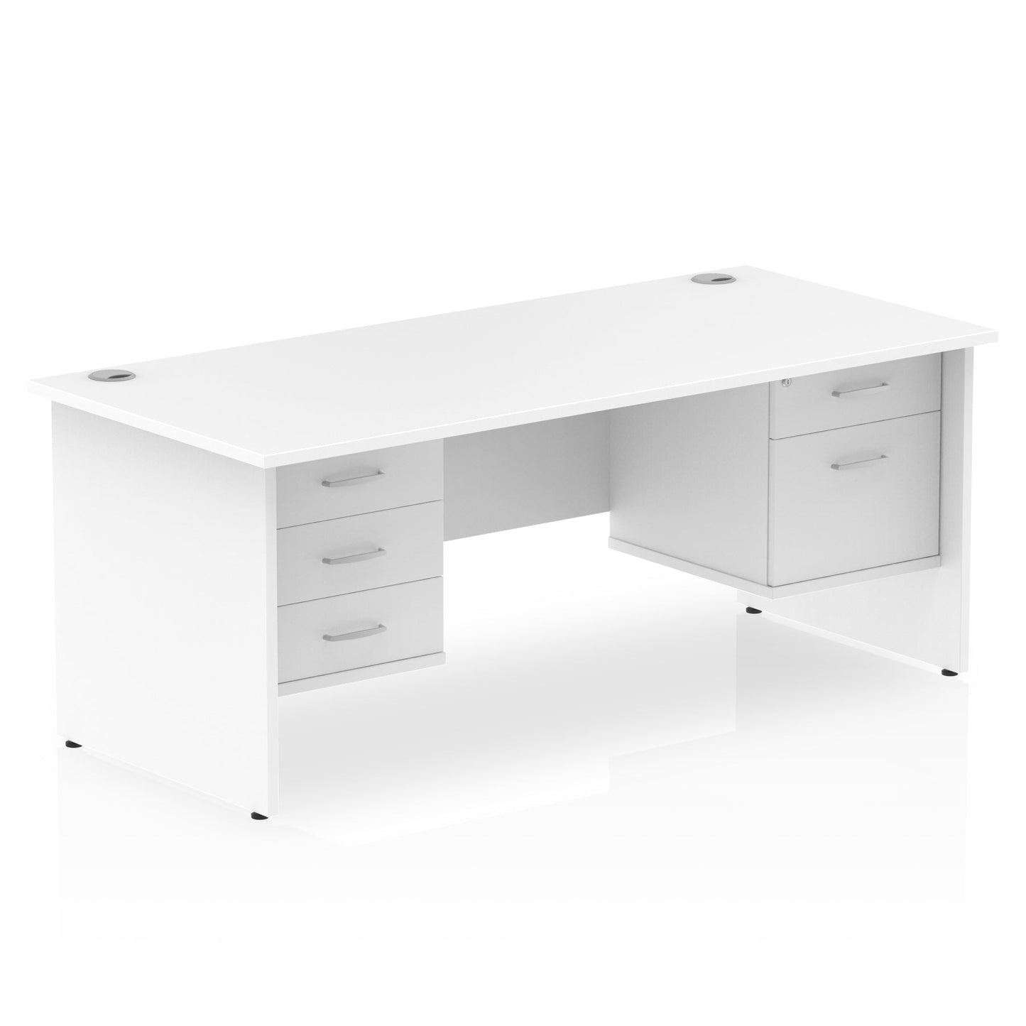 Impulse Panel End Straight Desk With Two Fixed Pedestal