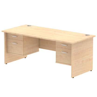 Impulse Panel End Straight Desk With Two Fixed Pedestal