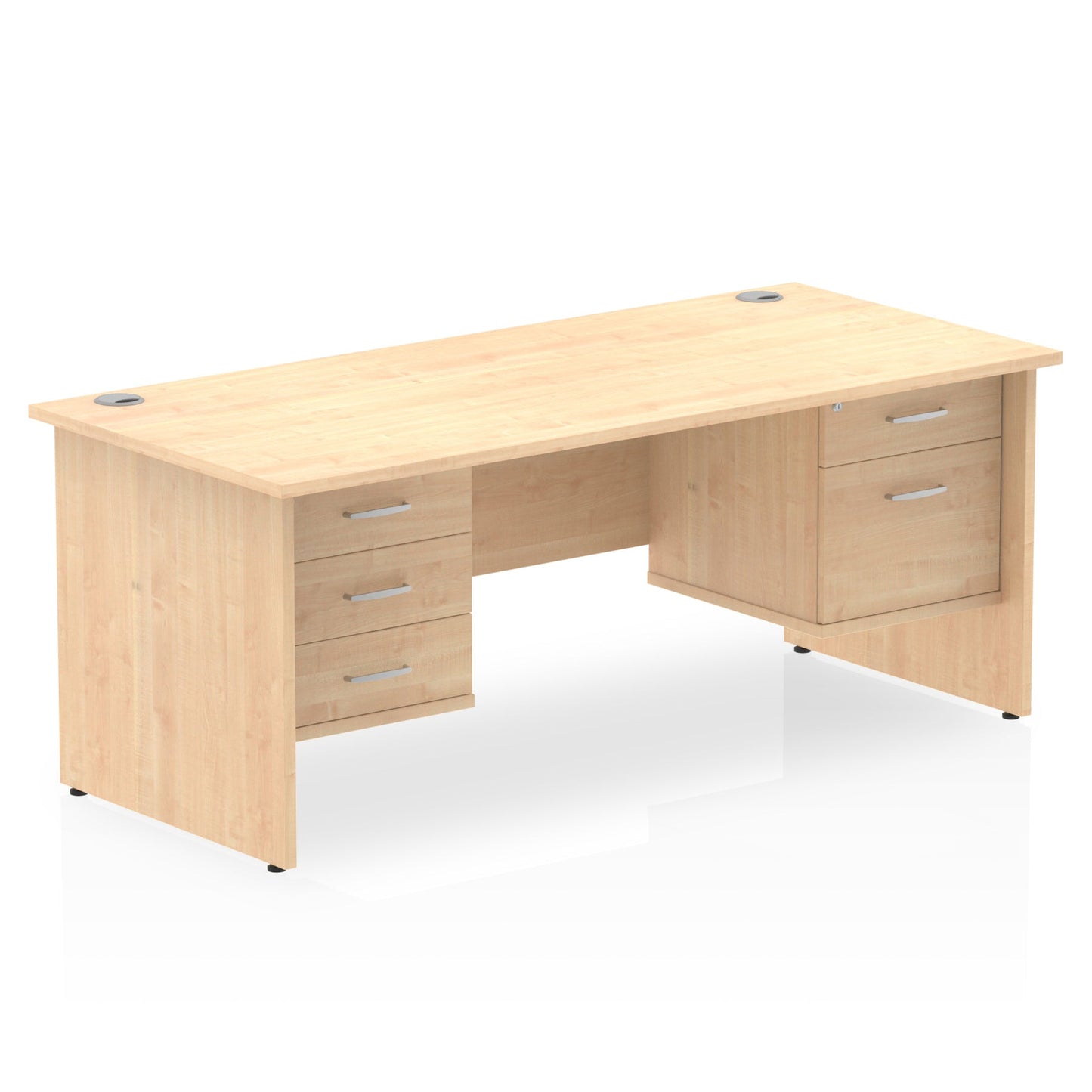 Impulse Panel End Straight Desk With Two Fixed Pedestal