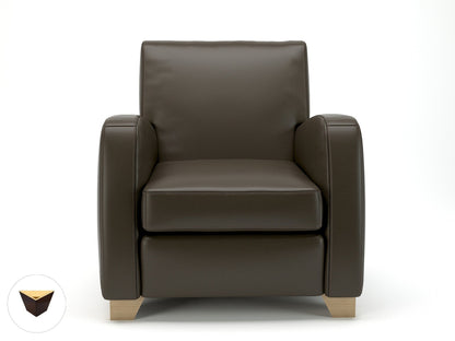 Wynne 81cm Wide Armchair in Cristina Marrone Ultima Faux Leather