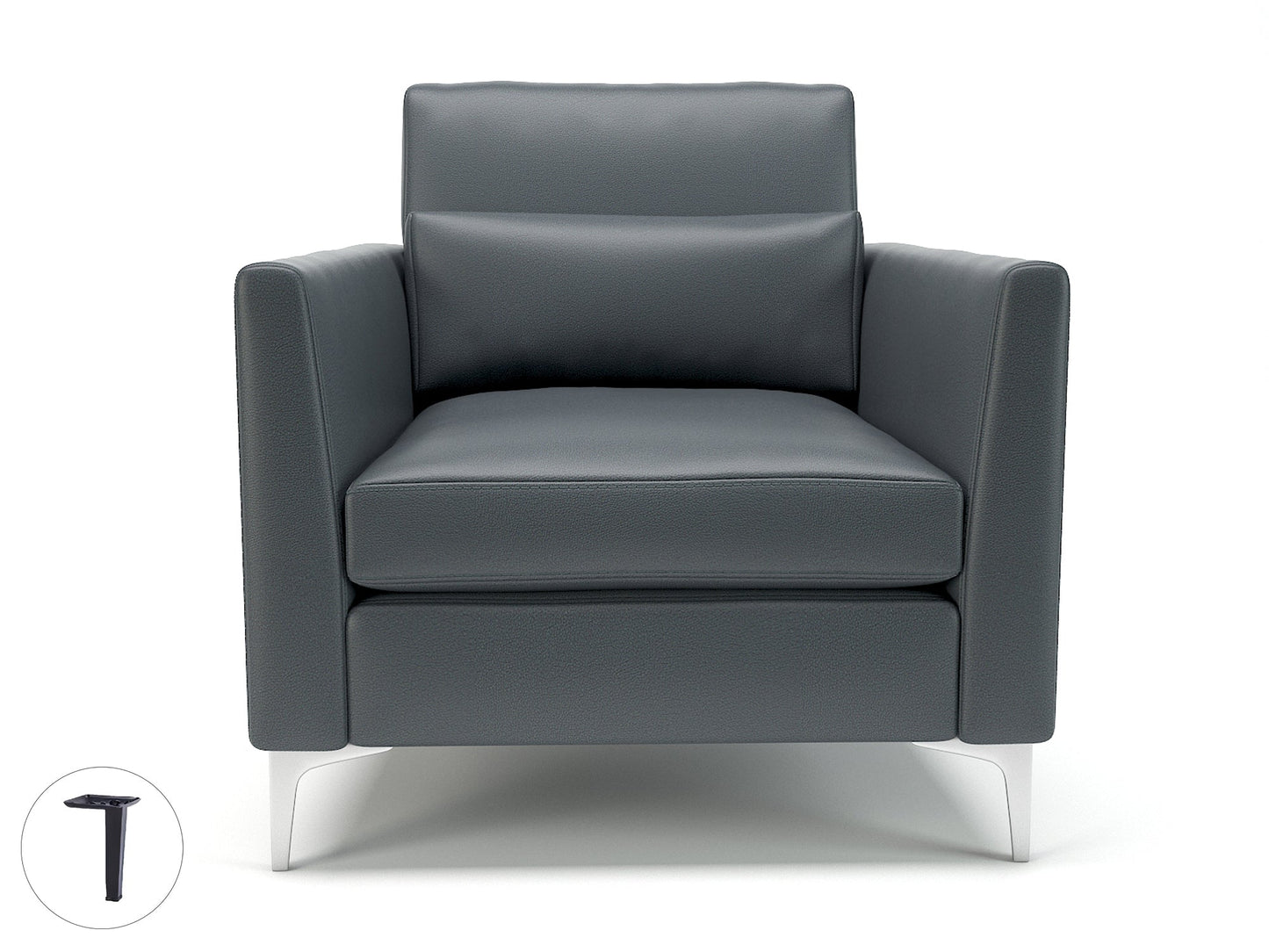 Roselle 90cm Wide Armchair in Cristina Marrone Ultima Faux Leather