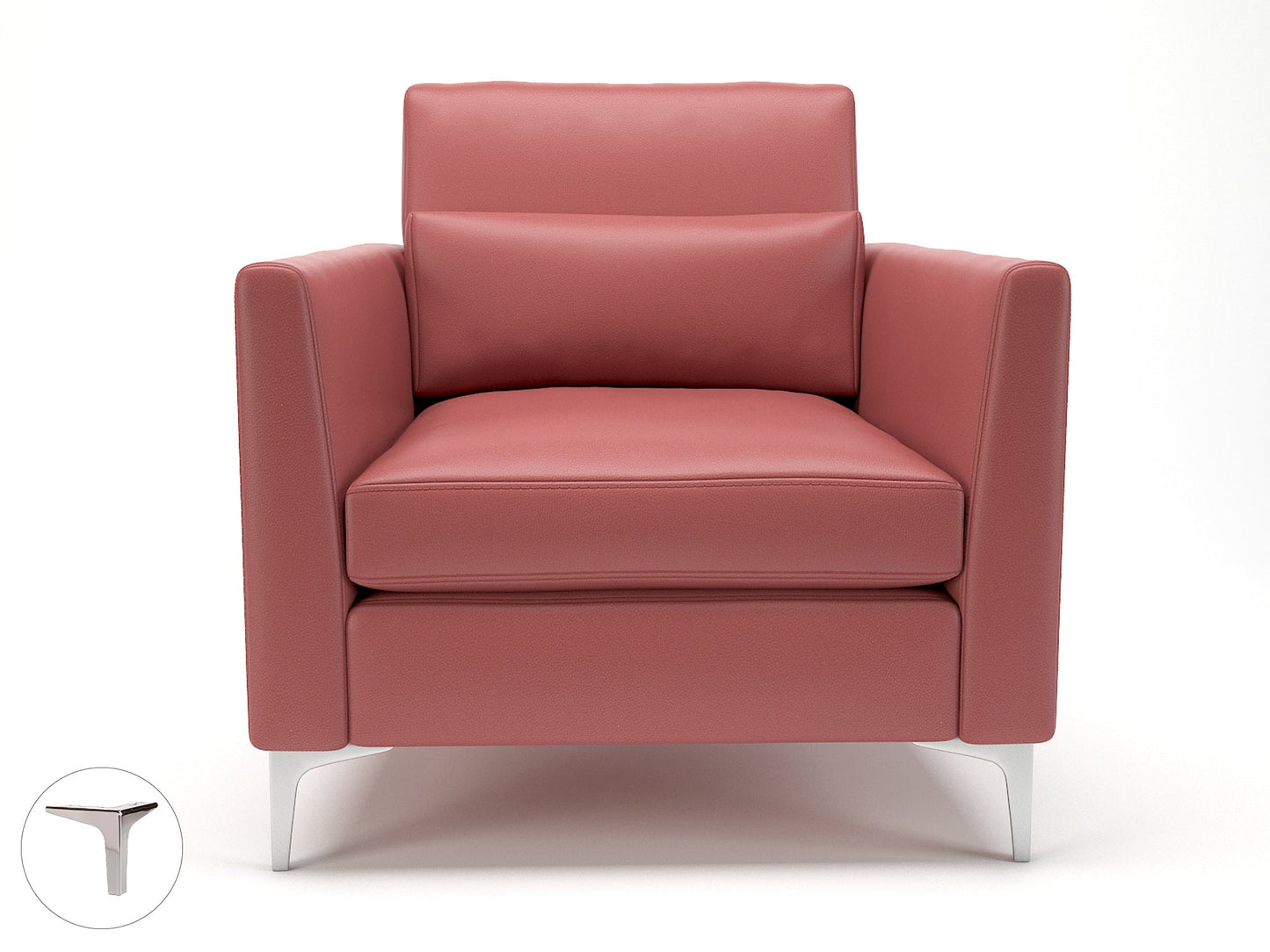 Roselle 90cm Wide Armchair in Cristina Marrone Ultima Faux Leather