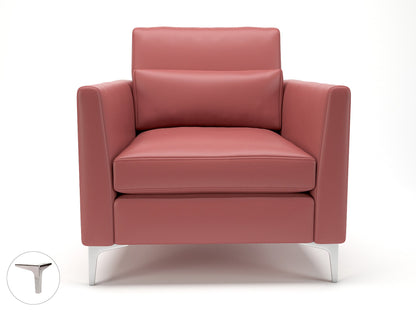 Roselle 90cm Wide Armchair in Cristina Marrone Ultima Faux Leather