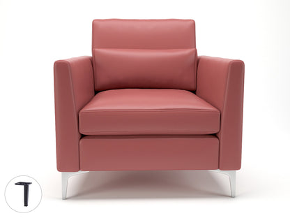 Roselle 90cm Wide Armchair in Cristina Marrone Ultima Faux Leather