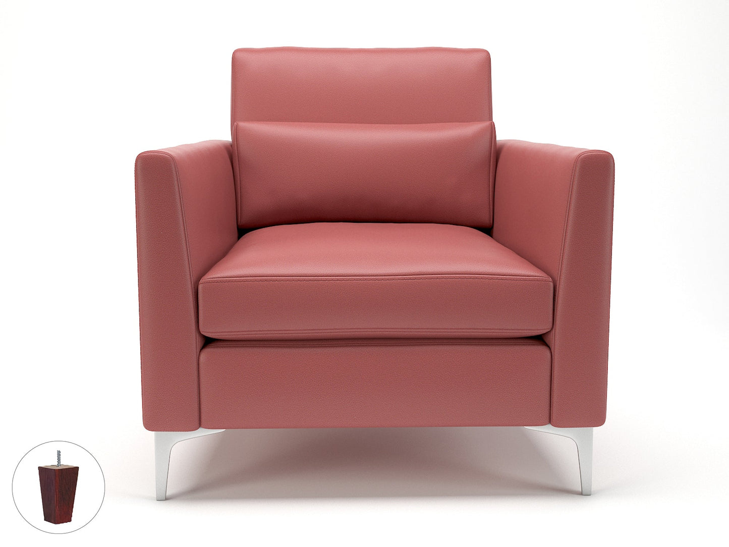 Roselle 90cm Wide Armchair in Cristina Marrone Ultima Faux Leather