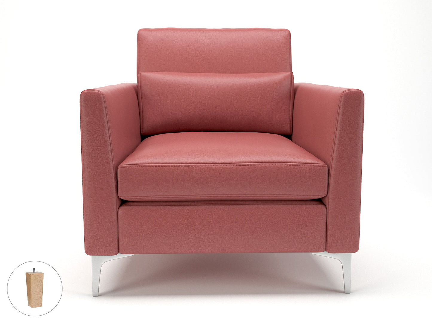 Roselle 90cm Wide Armchair in Cristina Marrone Ultima Faux Leather